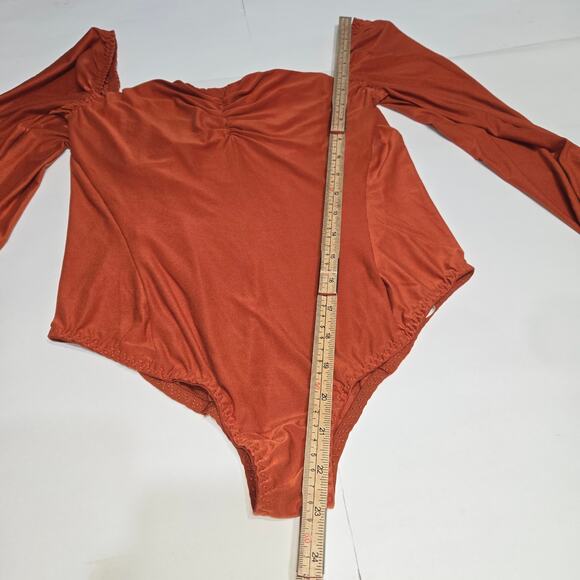 We Are HAH Womens Womens Medium Don't Be Square Bodysuit Burnt Orange Festival - Picture 5 of 10